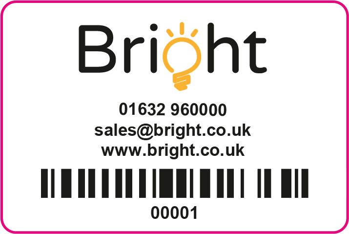 Asset barcode label artwork at 60 × 40 mm